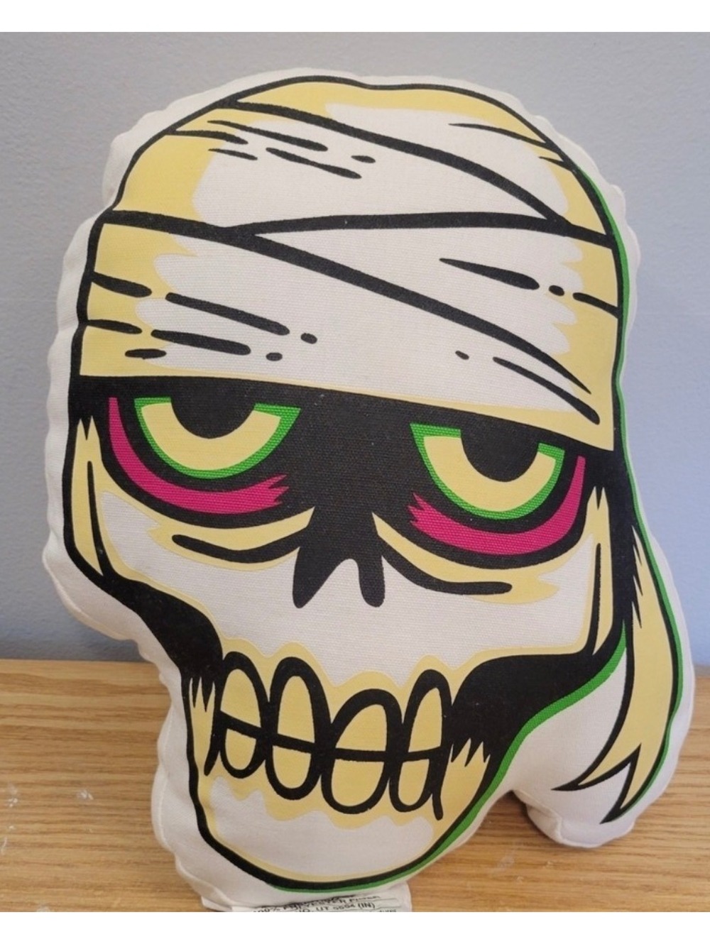 Hyde and Eek Glow in the Dark Mummy Head Throw Pillow 14" Halloween